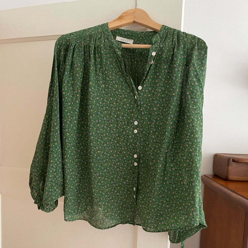 Doen Green Floral Top